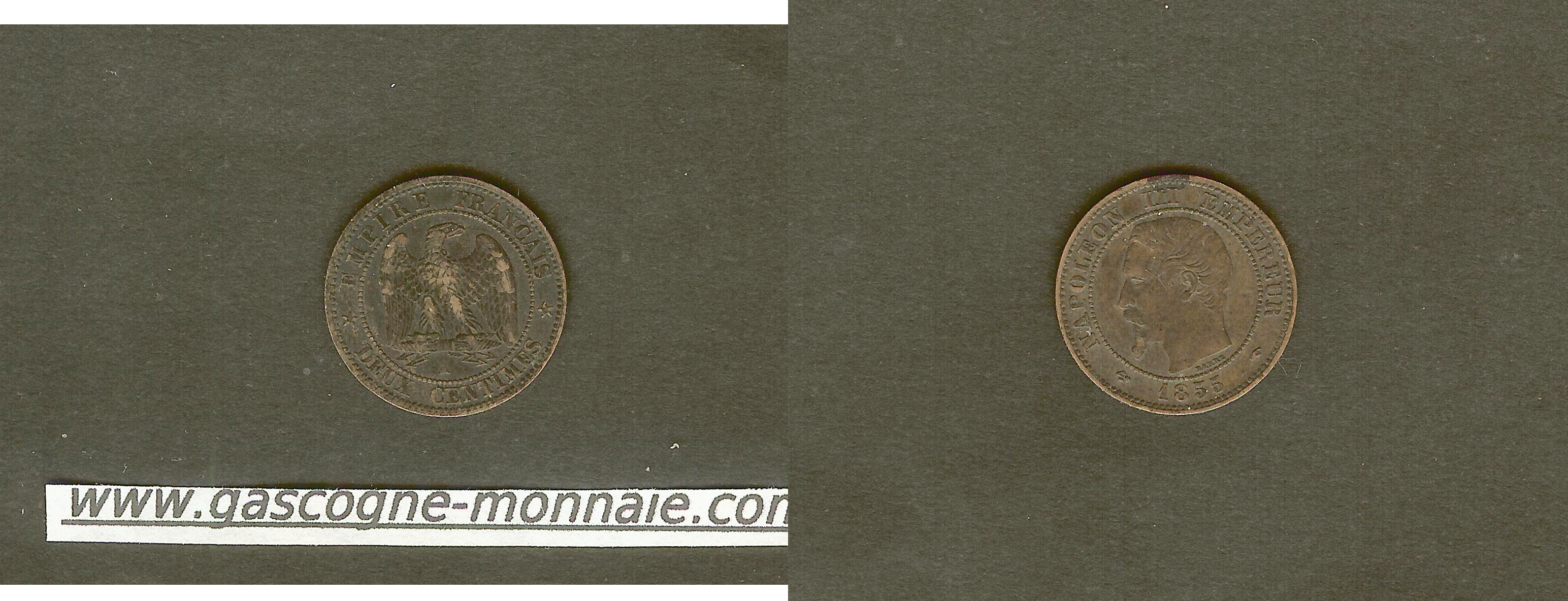 2 centimes Napoleon III 1855A EF